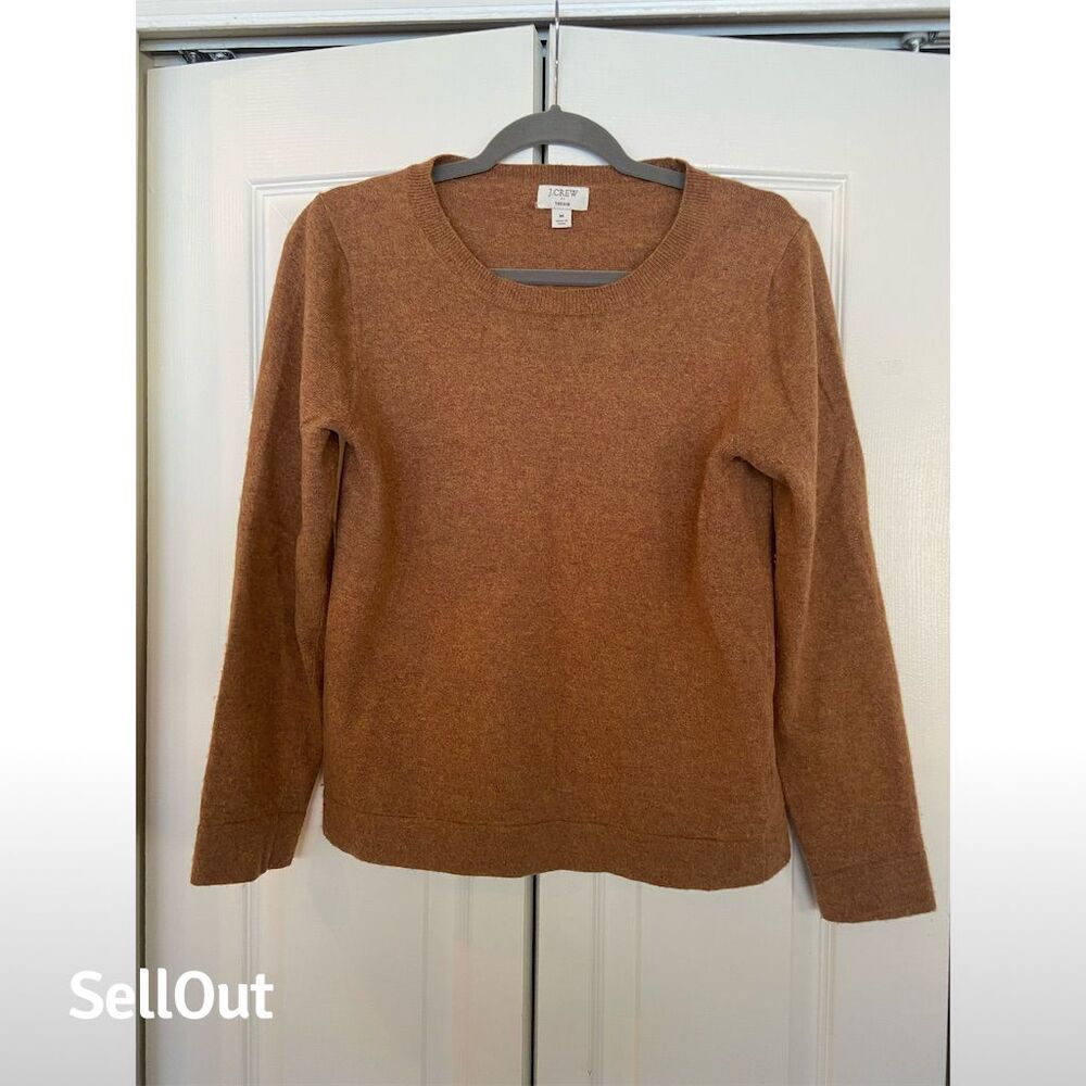 J.Crew Women's M Brown Pullover Sweater Long Sleeve Crew Neck Casual